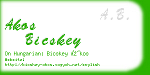 akos bicskey business card